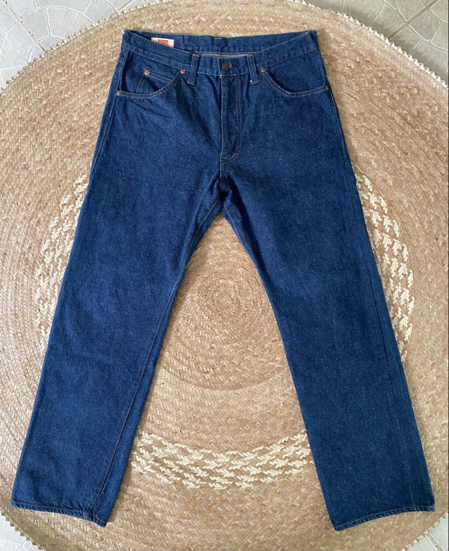 X-WEST Canton Jeans (Category: Jeans) located in Legazpi City. Submitted by inviteonly (Listing ID 1461156996, Image 1). Description: — right-hand twill denim — 1972 vintage unsanforized and unsinged Canton Mills denim — **I got this deadstock, did 1 soak, 4x wear, 1 wash (with care). Selling because it’s still too big after the soak and shrink. Stamped as 33” but already settled to true size of 31” — 100% cotton — 31” waistband on tape — 29 1/2”