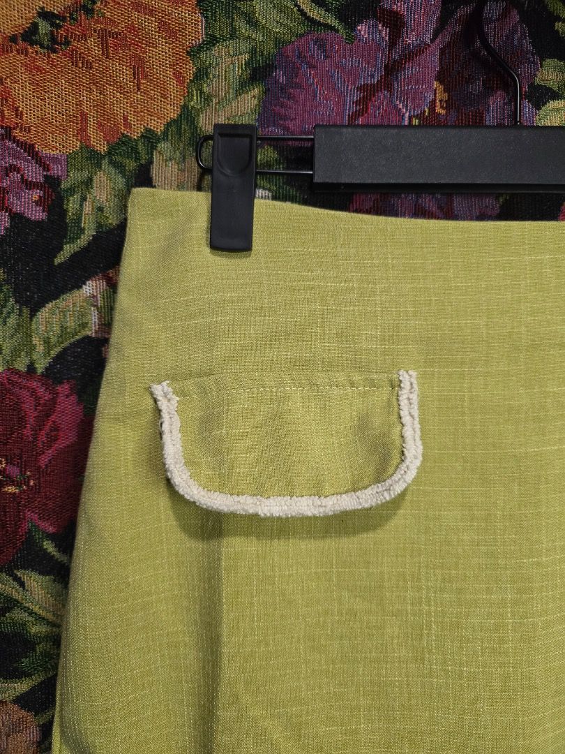 Yellow Mini Skirt with White Trim Pockets (Category: Skirts) located in Paranaque City. Submitted by titaartestudio (Listing ID 1461245196, Image 2). Description: - Adorable yellow mini skirt - Features two front pockets with white trim .