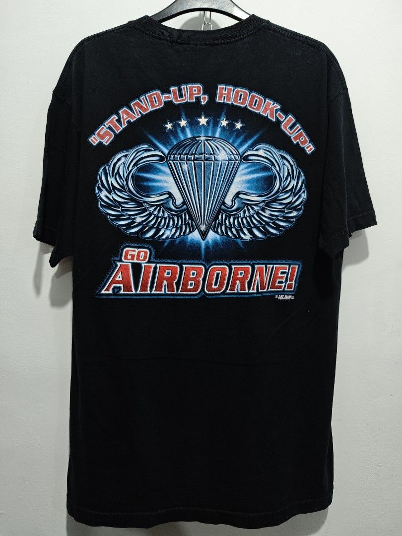 Z.62 Design "Go Airborne!" T (Category: Tshirts & Polo Shirts ) located in Bulacan. Submitted by pzj_thrift (Listing ID 1461163557, Image 1). Description: L 29 W 21 Condition 9/10 Color rate 9/10 No issue .
