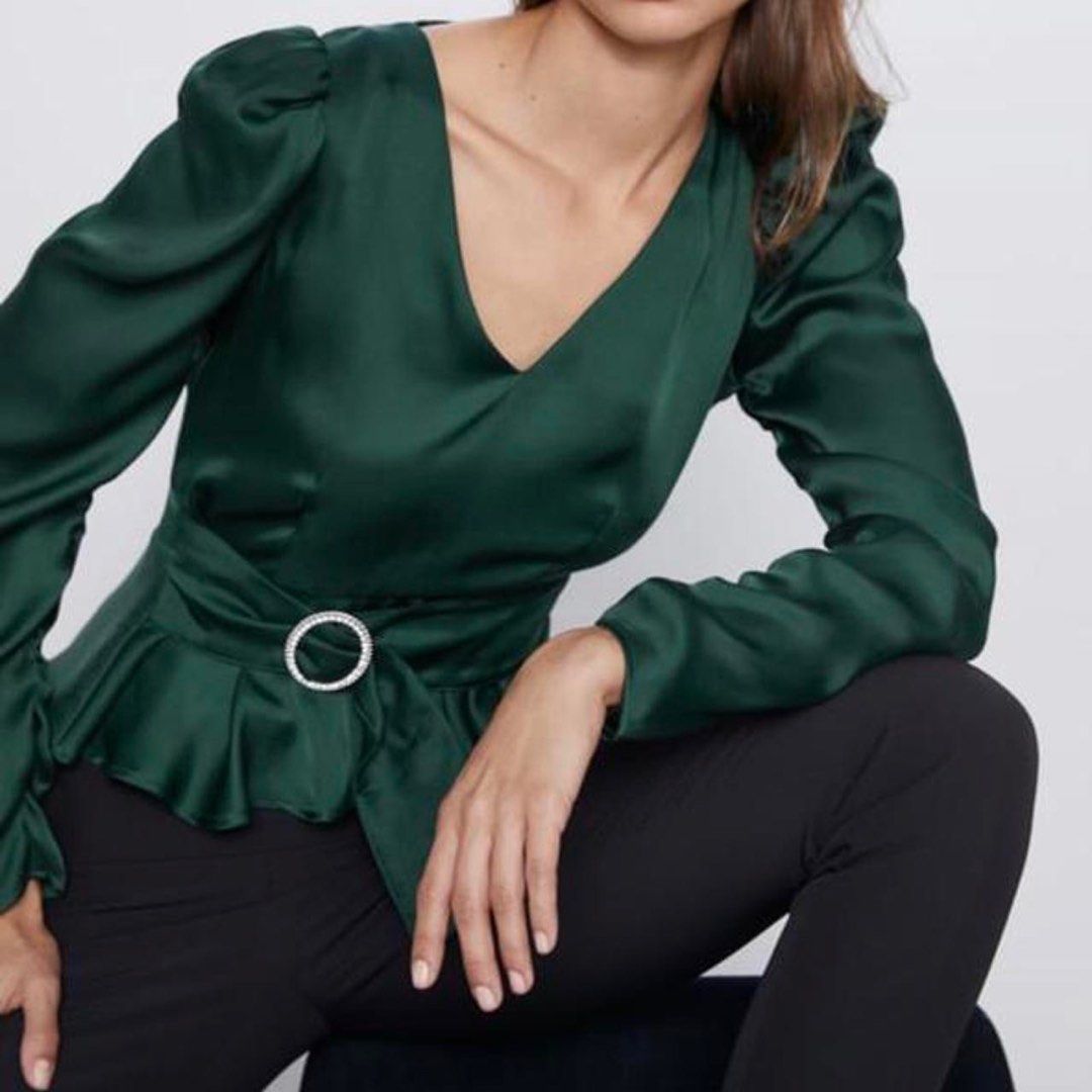 Zara Belted Blouse (Category: Blouses) located in Taguig. Submitted by intransitforyou (Listing ID 1461285305, Image 2). Description: .