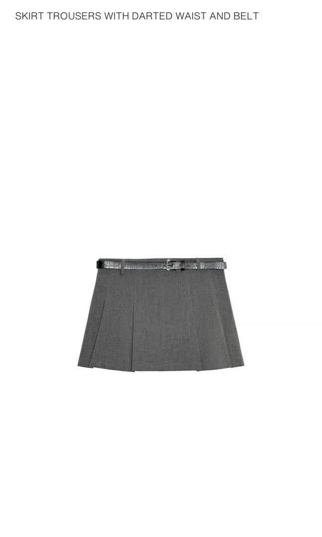 Zara grey skort with belt (Category: Skirts) located in Taguig. Submitted by gabby85953 (Listing ID 1461125794, Image 1). Description: No ww No dimension.
