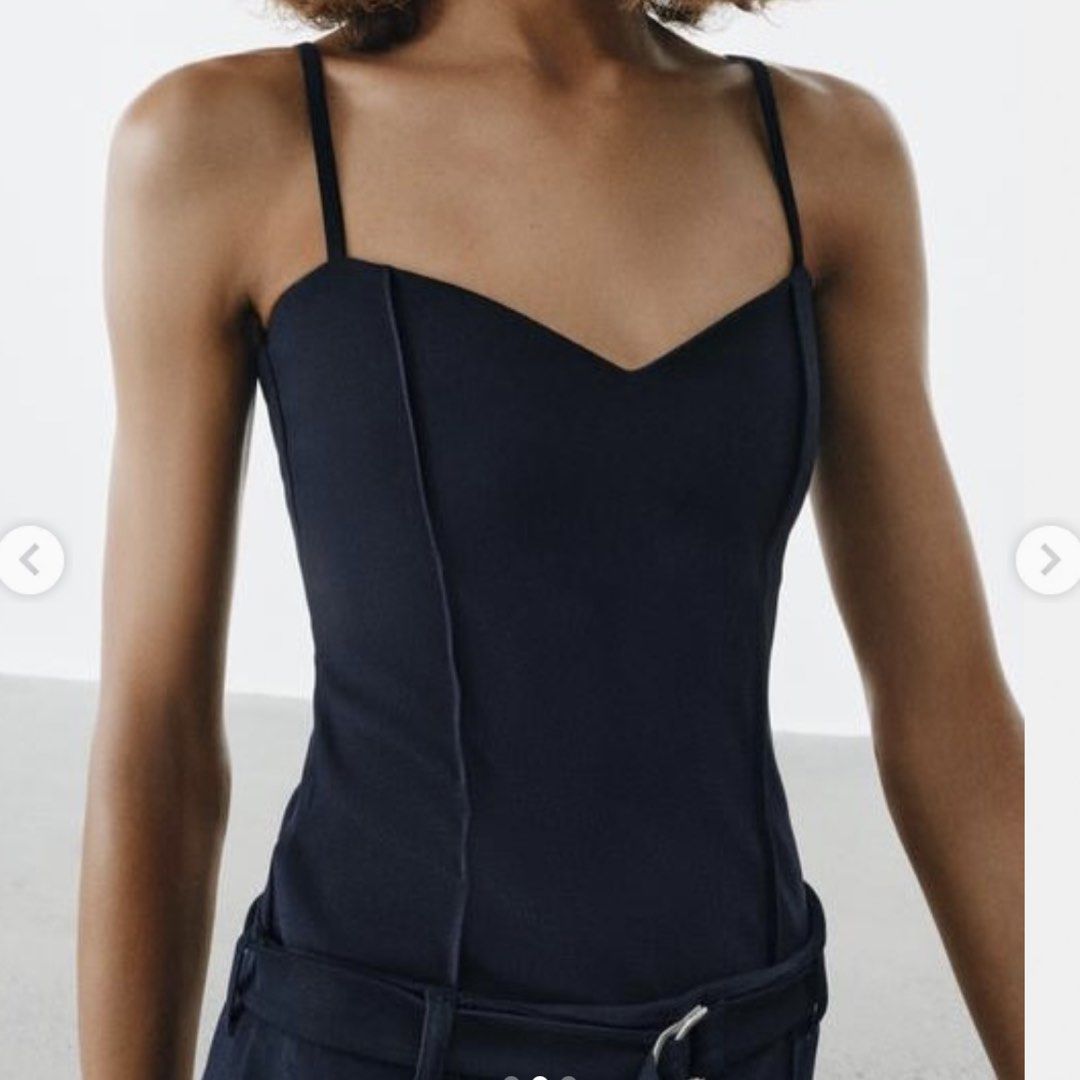 zara navy blue top (Category: Sleeveless) located in Manila. Submitted by byenbuystuff (Listing ID 1461170042, Image 1). Description: Zara Strappy Top Navy Blue Size: Small Condition: good as new. only used twice. no flaws at all:) bought for 1k+ selling for ₱500 only!.