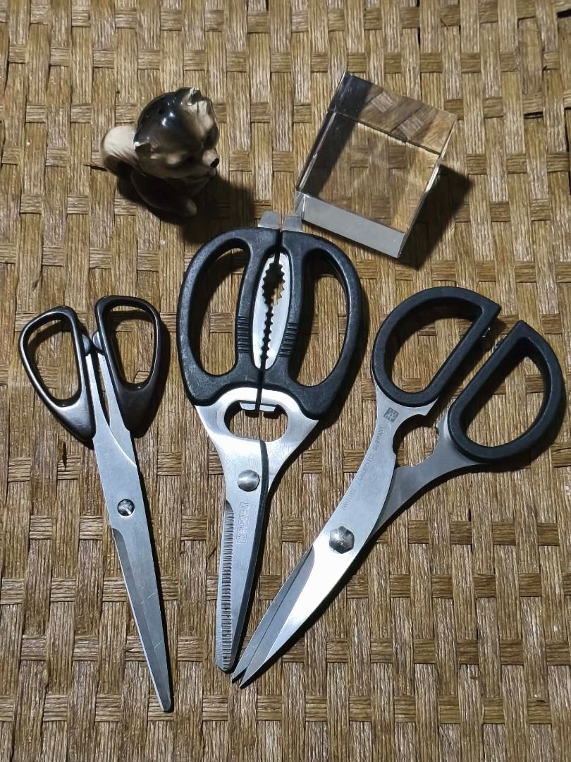 Zwilling henckels, suncraft & kokuyo multipurpose scissors (Category: Craft Supplies & Tools) located in Cabanatuan. Submitted by sonnelp (Listing ID 1461213281, Image 1). Description: - Zwilling henckels made in germany - Suncraft and kokuyo made in japan - Comfortable and ergonomic handles - Versatile for kitchen, crafts, and general use - High-quality construction - Used but still in solid condition.