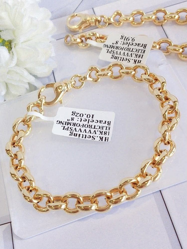18k Hk setting gold electroform taoco bracelet (Category: Bracelets) located in Manila. Submitted by bhelgoldseller2ndaccount (Listing ID 1461508083, Image 2). Description: New!!✨New!!✨New!! Authentic 18k Hk setting Golds 💯pawnable/naisasanla 💯with high appraisal rate 💯good investment 💯Direct supplier price 👉OPEN for resellers 🌺please take time to evaluate their actual sizes and grams 👉Best panggift for all occasions ✅ Sold per grams not p