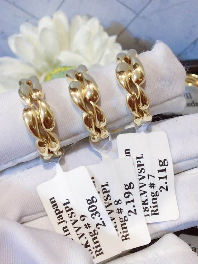 18k Japan gold ring (Category: Rings) located in Manila. Submitted by bhelgoldseller2ndaccount (Listing ID 1461386230, Image 3). Description: New!!✨New!!✨New!! Authentic 18k Japan Golds 💯pawnable/naisasanla 💯with high appraisal rate 💯good investment 💯Direct supplier price 👉OPEN for resellers 🌺please take time to evaluate their actual sizes and grams 👉Best panggift for all occasions ✅ Sold per grams not per piece Kya lowest price ✅With proo