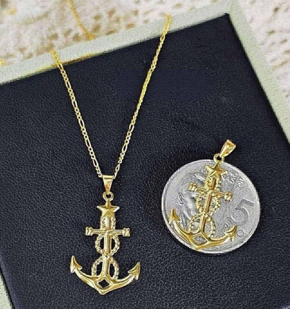 18K Saudi Gold Figaro Anchor Pendant (Category: Necklaces) located in Caloocan City. Submitted by cheskhaionlinestore2.0 (Listing ID 1461445971, Image 1). Description: 18K Pure Saudi Gold Figaro Anchor Pendant ₱7700 only 📌 🍒 Pawnable/ Nasasangla💯 🍒 Brandnew 💯 🍒 Ship via JNT/ LBC 🍒 Lalamove for same day delivery 🍒 We accept COD COP with downpayment to avoid cancellation of orders ⚡ How to Order? Please feel free to message us directly 🙏🏻