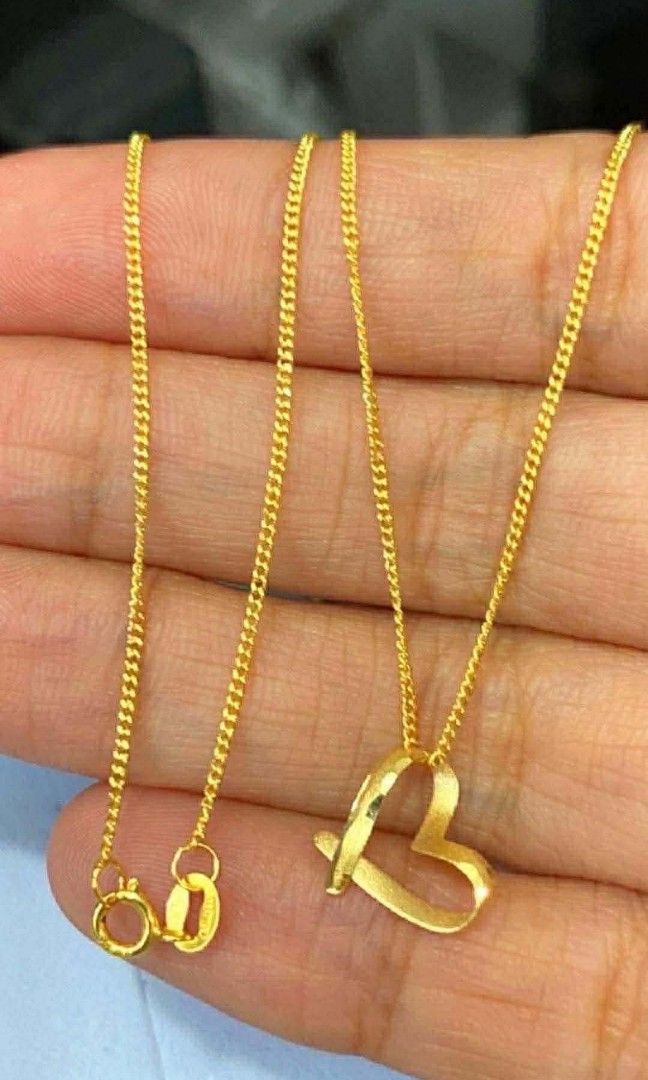 18K Saudi Gold Open Heart Pendant (Category: Necklaces) located in Caloocan City. Submitted by cheskhaionlinestore2.0 (Listing ID 1461450751, Image 1). Description: 18K Pure Saudi Gold OPEN HEART PENDANT Rope- ₱6050 only 📌 Dancing- ₱4300 only 📌 Tuaco- ₱4300 only 📌 Box chain- ₱6200 only 📌 Figaro- ₱7200 only 📌 Cadena- ₱6850 only 📌 Micro- ₱6100 only 📌 Paperclip- ₱6800 only 📌 C4rter- ₱5900 only 📌 Japan- ₱6700 only 📌 🍒 Pawnable/ Nasasangla�