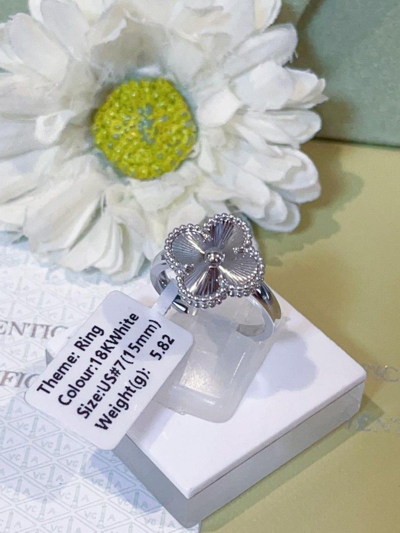 18k wg VCA #7 guilloche ring hk setting (Category: Rings) located in Manila. Submitted by luxesparks (Listing ID 1461381234, Image 3). Description: .