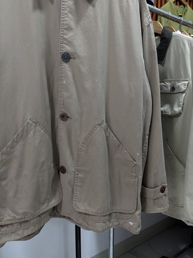 1990’s j.crew Barn Jacket. (Category: Coats, Jackets and Outerwear) located in Paranaque City. Submitted by arcvintage (Listing ID 1461514632, Image 2). Description: Size: Large on tag Chest: 26.5” Length: 31” Flaws: Replace Buttons, pinhole, paint splatter Color rate: 9/10 ₱1000 plus shipping fee. ________________________________________ Sizing is determined by measurements not by the garment tag. ________________________________________ Disclai
