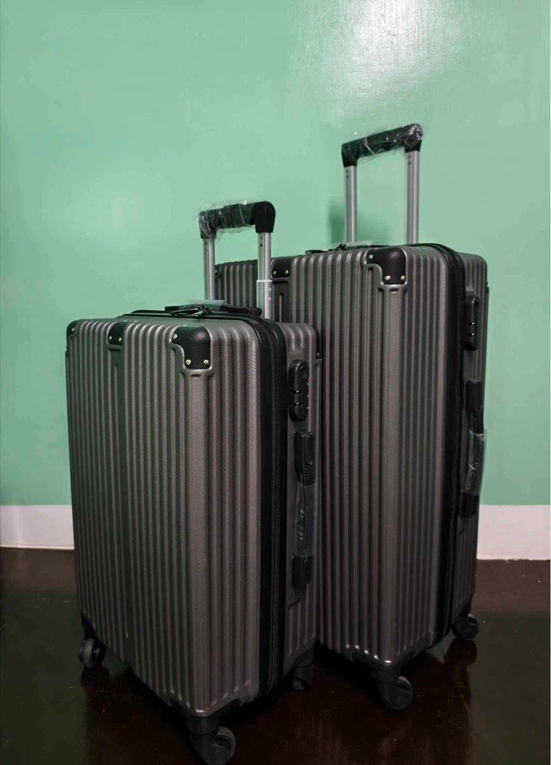 Hard Shell Luggage Set - Grey (Category: Luggage) located in Manila. Submitted by pinkkky_ (Listing ID 1461525211, Image 1). Description: 24 inch (yung malaki) - Lightweight Hard Shell Luggage - Polycarbonate + ABS Material - 3 Dial Lock - 360° Spinner Wheels - Scratchproof - Double Zipper (Anti Theft Protection) - With Inside Compartment - Top & Side Handle - Thickened Handle Bar - With Anti Collision Protection COD Via Lalamove and Yes for Pick