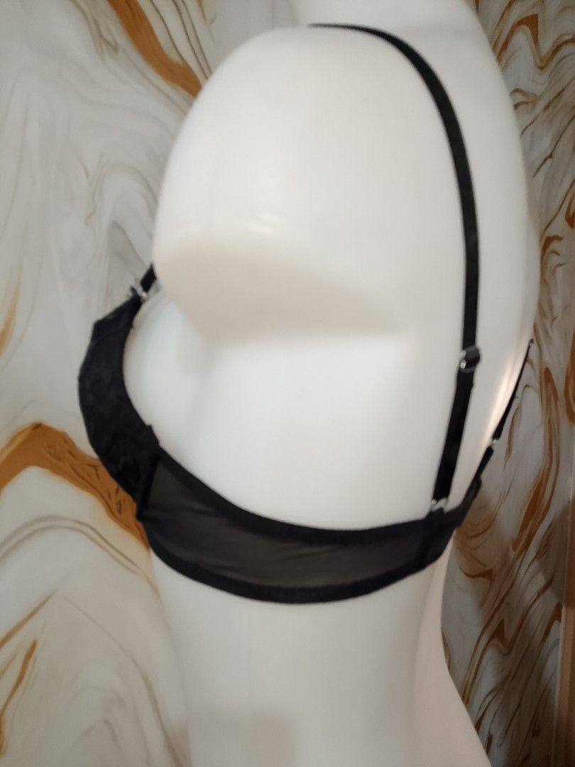 34a Primark Black Lace Push-Up Bra 34A (Category: Undergarments & Loungewear) located in Manila. Submitted by truecrystal-1407 (Listing ID 1461346152, Image 3). Description: - Brand: Primark - Style: Black Lace Push-Up Bra - Features: Adjustable straps, hook-and-eye closure - Design: Delicate lace overlay on cups, sheer mesh band - Versatile: Suitable for everyday wear or special occasions.