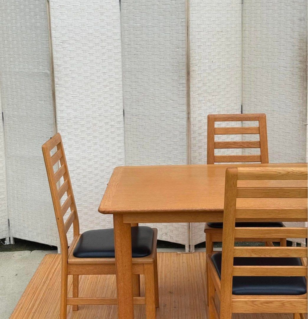 4 SEATER MODERN DESIGN DINING SET (Category: Tables & Sets) located in Manila. Submitted by jerichocal17856 (Listing ID 1461429445, Image 2). Description: JAPAN SURPLUS 4 SEATER MODERN DESIGN DINING SET IN GOOD CONDITION SIZE: 15H x 22.5L x 22W inches 25.5H x 55L x 32W inches.