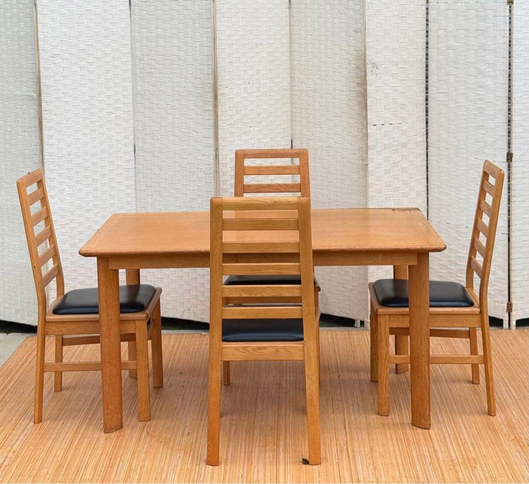 4 SEATER MODERN DESIGN DINING SET (Category: Tables & Sets) located in Manila. Submitted by jerichocal17856 (Listing ID 1461429445, Image 1). Description: JAPAN SURPLUS 4 SEATER MODERN DESIGN DINING SET IN GOOD CONDITION SIZE: 15H x 22.5L x 22W inches 25.5H x 55L x 32W inches.