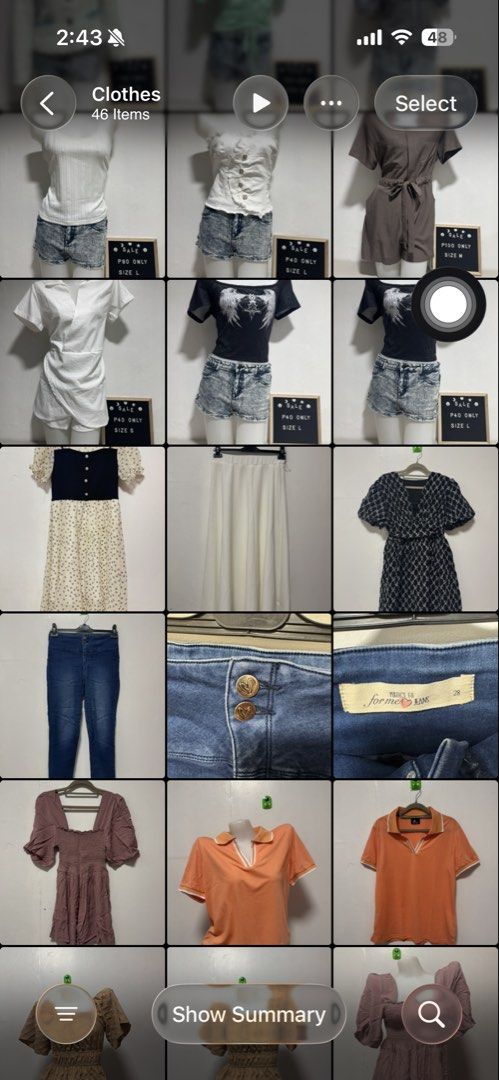 50+ Preloved Clothes for ₱500 take all (Category: Blouses) located in Dasmarinas. Submitted by charl3ne (Listing ID 1461547404, Image 2). Description: 🌸 Selling personal preloved ~50+ items of unused / barely used clothes. 🌸 Mix of tops, dresses, activewear and pants/skirts. 🌸 50+ items, may hindi pa nakasama sa photos. SIZES: ✨ For tops and dresses: Mostly M to XL, may ilan na S. ✨ Para sa pambaba: 30-33 waist. Selling in bulk for a very low 