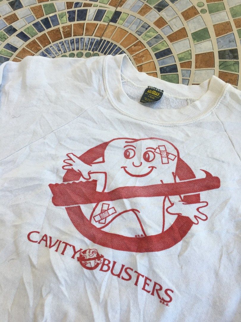 70s Jerzees * Cavity Buster " Parody Ghost Buster " (Category: Coats, Jackets and Outerwear) located in Cabuyao City. Submitted by roronhilira (Listing ID 1461527308, Image 3). Description: 70s Jerzees * Cavity Buster " Parody Ghost Buster " Large on tag Boxy fit 22 width 23 length very good condition 1k shipped DM 📥.