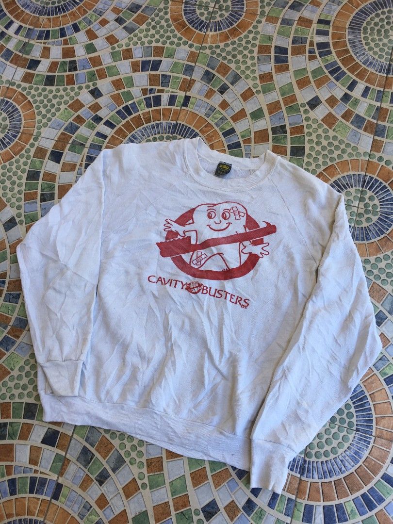 70s Jerzees * Cavity Buster " Parody Ghost Buster " (Category: Coats, Jackets and Outerwear) located in Cabuyao City. Submitted by roronhilira (Listing ID 1461527308, Image 2). Description: 70s Jerzees * Cavity Buster " Parody Ghost Buster " Large on tag Boxy fit 22 width 23 length very good condition 1k shipped DM 📥.