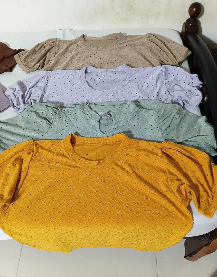7pcs blouses (Category: Blouses) located in Manila. Submitted by esor16 (Listing ID 1461459884, Image 1). Description: take all 7pcs of different color blouses for the price of 1. can fit 36-38 bustline or XL body frame. all of them are in good condition and NOT worn out. Wore those when we had a 1 week of themed colored clothes..