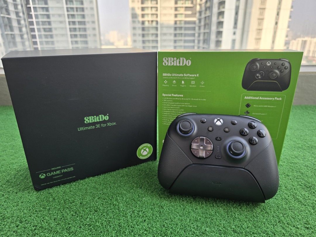 8BitDo Ultimate 3E Wireless Controller (Category: Controllers) located in Kuala Lumpur. Submitted by jkwong99 (Listing ID 1461329619, Image 1). Description: 8BitDo Ultimate 3E Controller for Xbox, PC, Android, Apple Condition: Like new. All perfect working condition. Only used for 2 hours. Warranty: Until 8/9/2027 by official 8BitDo Global Store. Package includes: Fullbox set. Reason for sale: Not to my preference. Price slighly negotiable. Serio