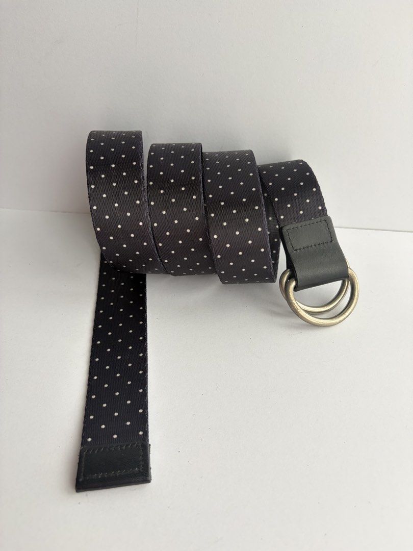 9. Nylon Polka Dot Belt (Category: Belts) located in Quezon City. Submitted by wagwagan_ukay_blues (Listing ID 1461458300, Image 2). Description: In good condition From Japan ❗️please expect signs of usage Width -1.2” Overall - 46”.