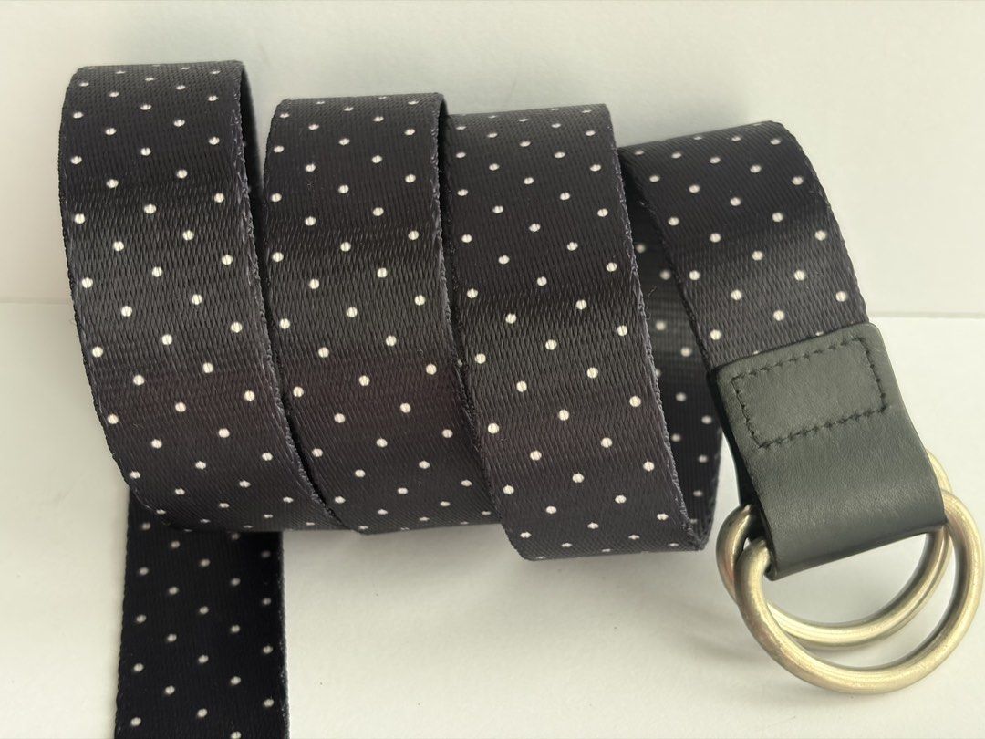 9. Nylon Polka Dot Belt (Category: Belts) located in Quezon City. Submitted by wagwagan_ukay_blues (Listing ID 1461458300, Image 3). Description: In good condition From Japan ❗️please expect signs of usage Width -1.2” Overall - 46”.