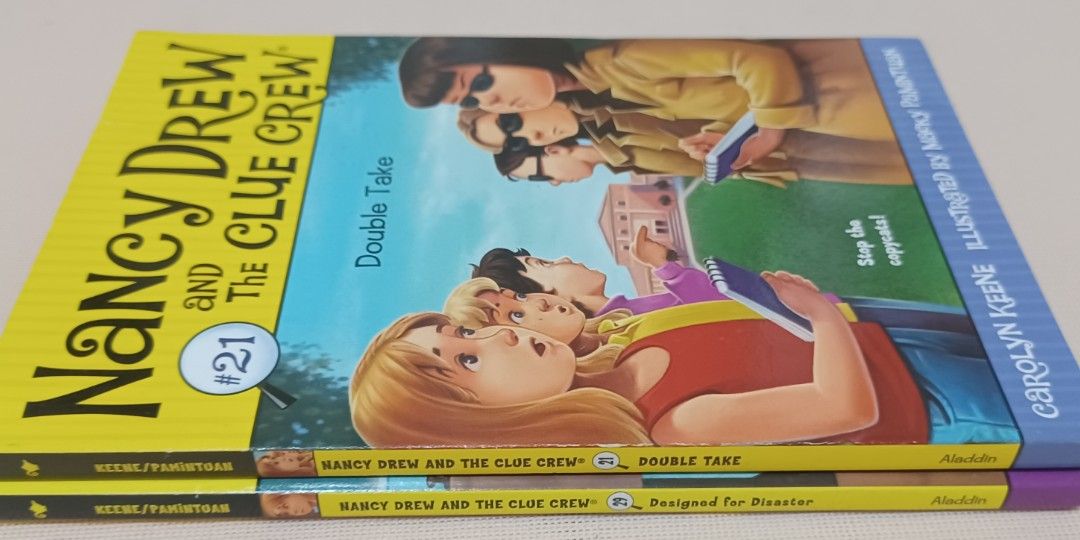 📕 Nancy Drew and the Clue Crew — 2-Book Bundle (Category: Children's Books) located in Quezon City. Submitted by wjmae (Listing ID 1461559590, Image 3). Description: Author: Carolyn Keene • Illustrated by Macky Pamintuan Publisher: Aladdin / Simon & Schuster Target age: 6–9 years Original price: ₱264 each 📖 Titles Included: 1. #21 — Double Take ​ - A prized possession goes missing at school! Nancy & the Clue Crew race against rival sleuth Deird