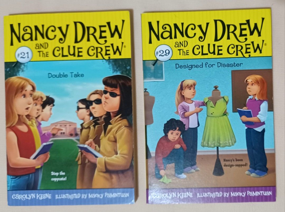 📕 Nancy Drew and the Clue Crew — 2-Book Bundle (Category: Children's Books) located in Quezon City. Submitted by wjmae (Listing ID 1461559590, Image 1). Description: Author: Carolyn Keene • Illustrated by Macky Pamintuan Publisher: Aladdin / Simon & Schuster Target age: 6–9 years Original price: ₱264 each 📖 Titles Included: 1. #21 — Double Take ​ - A prized possession goes missing at school! Nancy & the Clue Crew race against rival sleuth Deird