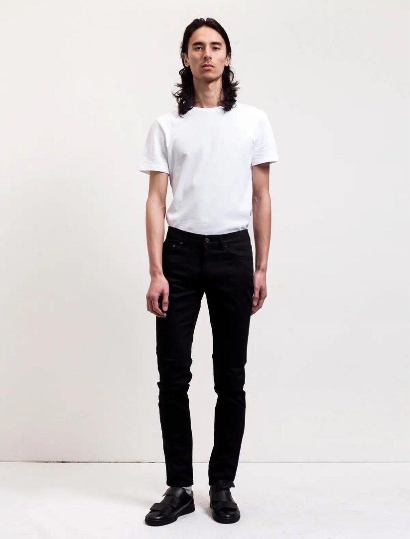 Acne Studios Ace Stay Cash Jeans (Category: Luxury Apparel) located in Naga. Submitted by trashfinds (Listing ID 1461529353, Image 1). Description: The Acne Studios Ace Stay Cash Jean is a slim cut jean with a slim leg, regular waist and taper from the knee. Made from a cotton blend black denim, the Ace features classic Acne detailing such as flat rivets on the back pockets, narrow stitched seams, three needle stitching on inner leg and classic p