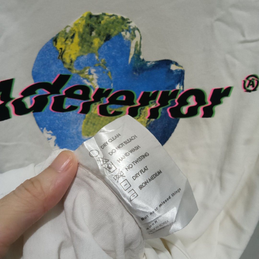 ADER ERROR Earth Graphic Shirt (Category: Tshirts & Polo Shirts ) located in Quezon City. Submitted by jaychingsss (Listing ID 1461495886, Image 3). Description: Ader Error Earth Graphic Shirt - 100 22x26 Complete Tags NEED WASH.