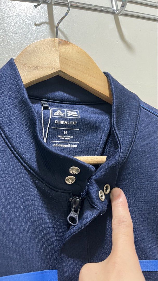 Adidas Golf Climalite Stand Collar Full-Zip Track Jacket (Category: Coats, Jackets and Outerwear) located in Dinalupihan. Submitted by banditvaultco (Listing ID 1461454128, Image 2). Description: NEGOTIABLE (FAIR OFFERS) Brand: Authentic adidas Golf Technology: Climalite (Sweat-wicking, breathable active fabric) Size: US Men’s Medium (M) Material: 100% Polyester Authenticity Tags: Article Code Z61390 (Production Date: 07/13) | RN# 88387 | CA# 403