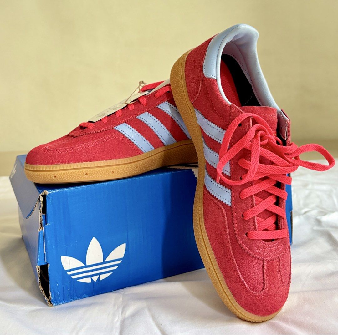 Adidas Handball Spezial W Red (Category: Sneakers) located in Pasig City. Submitted by ginnypot (Listing ID 1461485813, Image 2). Description: Adidas Handball Spezial W Licid Red / Glow Blue / Gum Size: US 7.5 UK 6 Brand new and original ❌ SRP: PHP 5,800 ✅ Now: PHP 3,000 + SF.