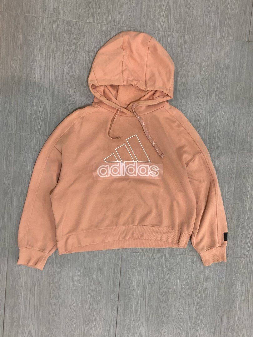 Adidas Peach Cropped Hoodie (Category: Coats, Jackets and Outerwear) located in La Trinidad. Submitted by gemyi (Listing ID 1461531289, Image 1). Description: - Peach Adidas cropped hoodie - small-large (baggy type) issue: pen marks as seen on pic.