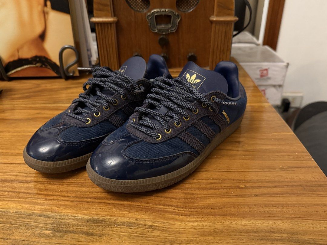 Adidas SAMBALWAYTH Navy Blue (Category: Sneakers) located in Manila. Submitted by kai63215848299 (Listing ID 1461536238, Image 2). Description: - Adidas SAMBA x ALWAYTH sneakers in deep navy blue. - Waterproof - Negotiable - No box but with receipt - Comes with the extra laces .