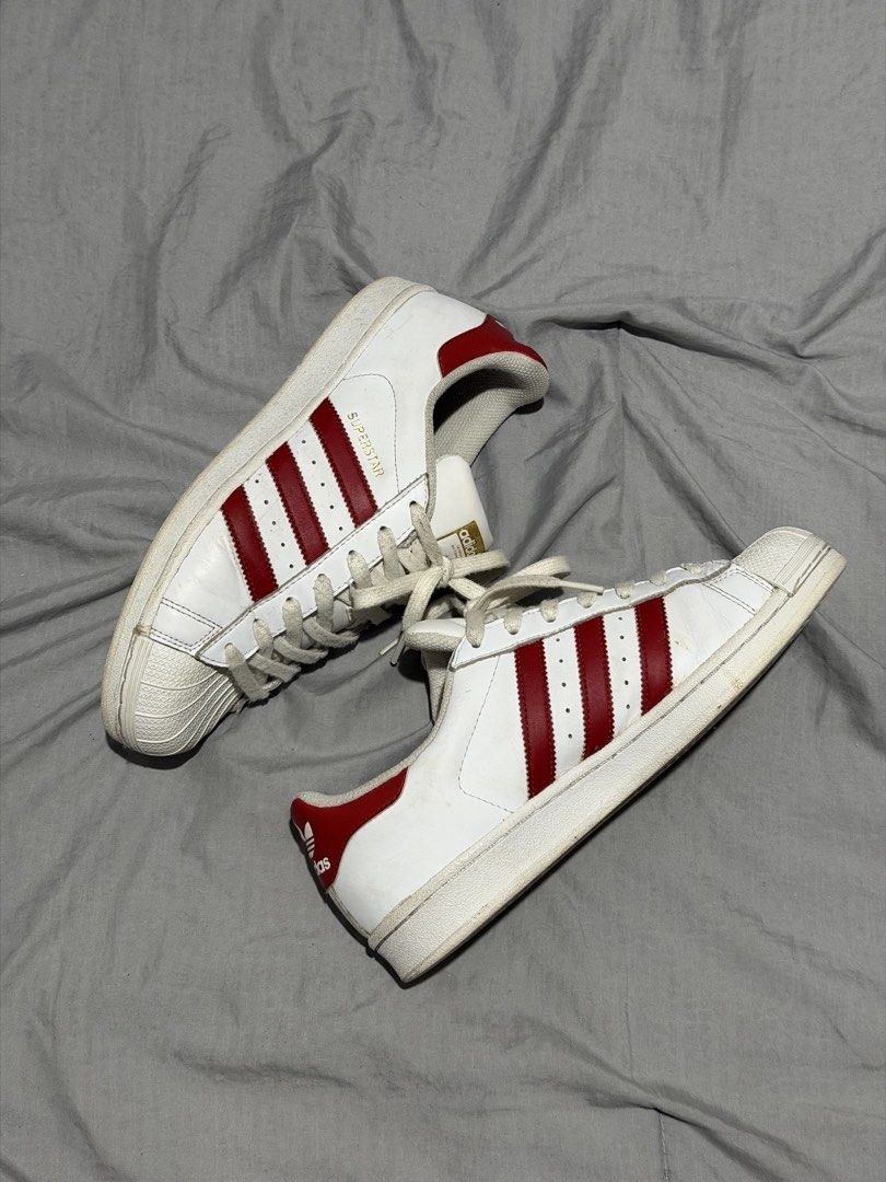 Adidas superstar (Category: Dress Shoes) located in Manila. Submitted by thra_shirts (Listing ID 1461355031, Image 2). Description: Adidas superstar white/red color way Authentic Excellent condition No inclusion shoes only! Size US 8 men’s UK 7 1/2 JP 26 Rfs: Declutterring.