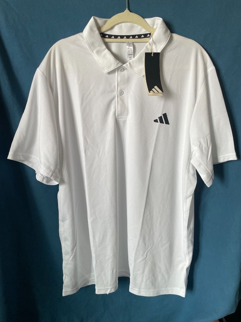 Adidas Train Essentials Training Polo Shirt (Category: Activewear) located in Caloocan City. Submitted by heyheymareyyy (Listing ID 1461458744, Image 2). Description: selling 🫶 bought during the Adidas Warehouse Sale 2026 still have the original receipt :) Train Essentials Training Polo Shirt size: XL and 2XL color: White/Black ₱850 each only (orig price: ₱2k) without plastic 📍 makati city 🤝 meet-up available 📦 shipping available dm if intere