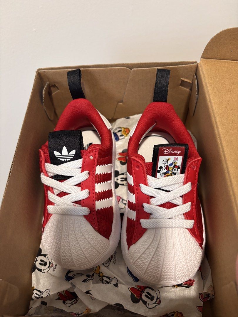 Adidas x Disney Adifom Superstar (Category: Babies & Kids Fashion) located in Quezon City. Submitted by clairebear07 (Listing ID 1461365848, Image 1). Description: Brand new Disney x Adidas Adifom shoes Size US 4 / UK 3.
