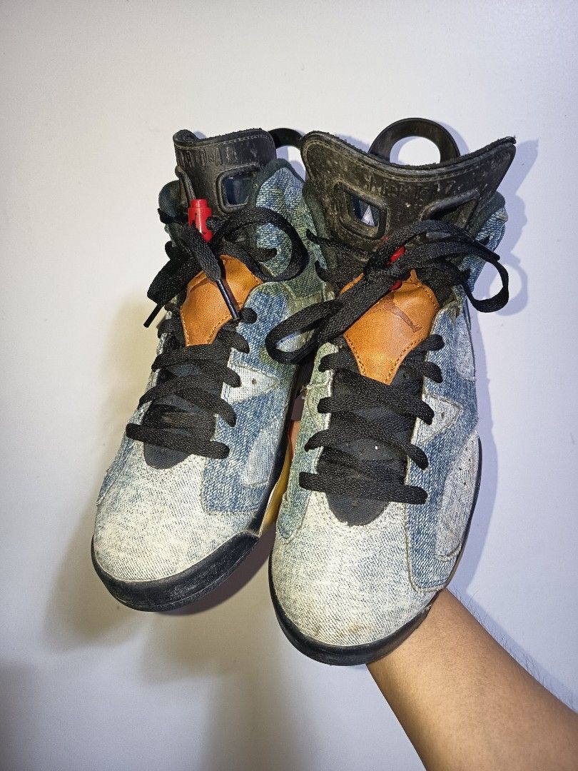 Air Jordan 6 Retro 'Washed Denim' sneaker (Category: Sneakers) located in Pasay City. Submitted by ODDXX (Listing ID 1461460962, Image 2). Description: Air Jordan 6 Retro 'Washed Denim' sneaker Size 8 Men/26CM Very Good Condition Minimal Scratches Pero Pogi padin 👌 799php +SF Only!.