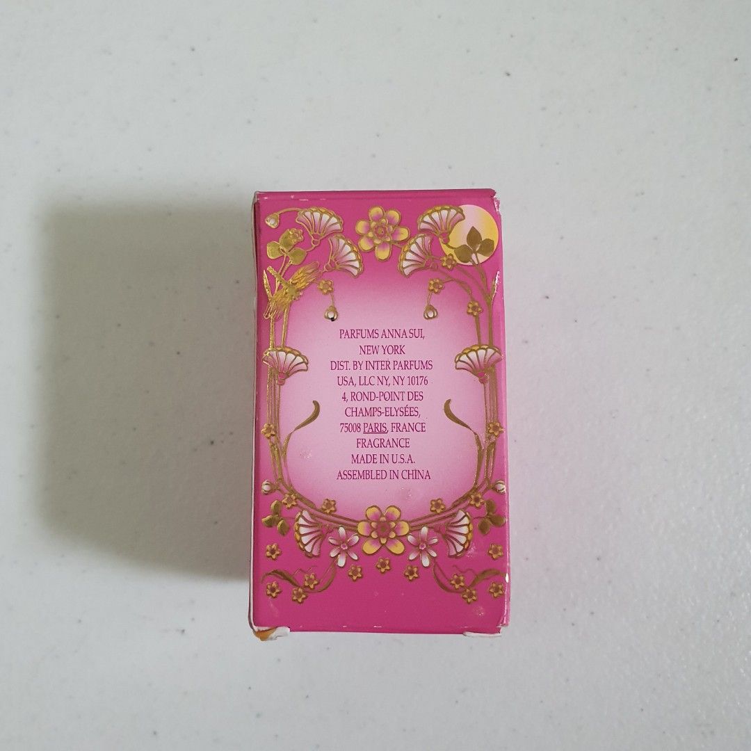 Anna Sui Romantica Eau de Toilette 4ml Mini (Category: Fragrance & Deodorants) located in Paranaque City. Submitted by cobien (Listing ID 1461427876, Image 2). Description: - Miniature Anna Sui Romantica Eau de Toilette - Size: 4ml - Comes in original pink floral design box - Ideal for scent trial or travel.