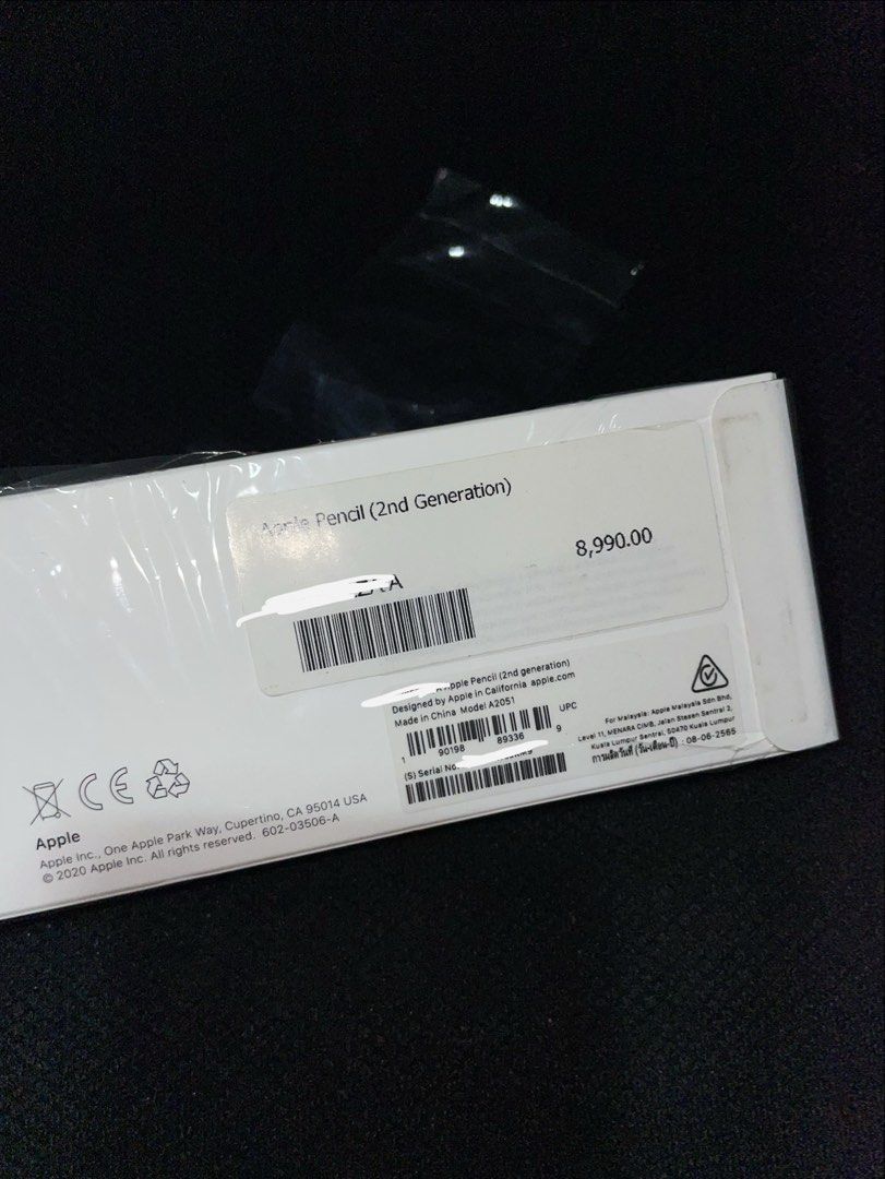 Apple Pencil (2nd Generation) (Category: Other Mobile & Gadget Accessories) located in Malabon City. Submitted by leeeysin (Listing ID 1461451056, Image 1). Description: - Apple Pencil (2nd Generation) - Designed by Apple in California, Made in China - Comes with original packaging - Minor cosmetic marks on the pencil (see last photo).