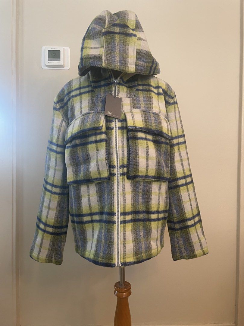 ASOS Plaid Hooded Overshirt Jacket Loose (Category: Coats, Jackets and Outerwear) located in Makati City. Submitted by cheapipie (Listing ID 1461406375, Image 1). Description: - Cool plaid jacket from ASOS loose/relax - Zip-up front closure - Two chest pockets - Quilted lining for extra warmth - Versatile for layering over hoodies or tees - Can be worn zipped up or open.