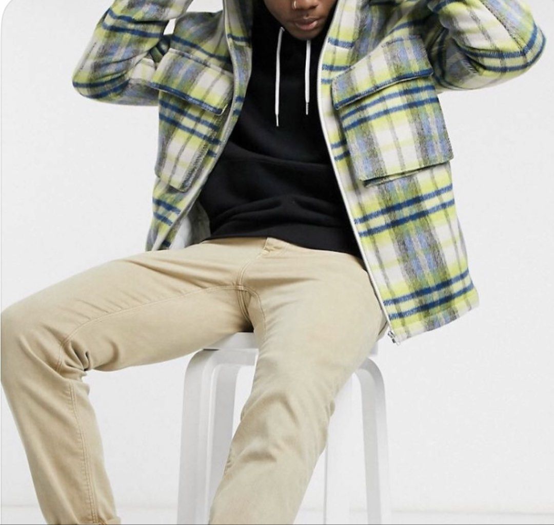 ASOS Plaid Hooded Overshirt Jacket Loose (Category: Coats, Jackets and Outerwear) located in Makati City. Submitted by cheapipie (Listing ID 1461406375, Image 2). Description: - Cool plaid jacket from ASOS loose/relax - Zip-up front closure - Two chest pockets - Quilted lining for extra warmth - Versatile for layering over hoodies or tees - Can be worn zipped up or open.