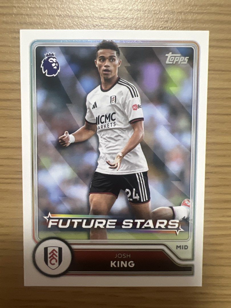 Assorted characters (Category: Raw Cards) located in Singapore. Submitted by wah_zai1990 (Listing ID 1461360521, Image 5). Description: Selling a collection of Topps Premier League Future Stars football cards. Includes players like Jack Fletcher, Shea Lacey, Chris Rigg, Veljko Milosavljevic, Luka Kroupi, Romain Esse, Joel Drakes-Thomas, and Josh King. Great for any collector or fan of these young talents. Grab them all!.