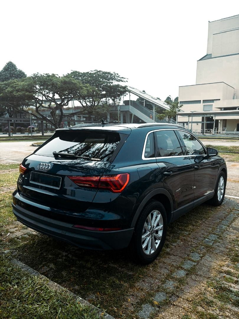 Audi Q3 1.4 TFSI S tronic (A) (Category: Used Cars) located in Singapore. Submitted by supersushi (Listing ID 1461438811, Image 3). Description: Registration Date: 22 November 2019 (manufactured in 2019) Mileage: 74,633km (10,482km/year) Transmission: Auto Colour: Blue Road Tax: $624/year COE Expiry: 21 November 2029 QP Paid: $39,700 ARF: $30,762 OMV: $27,687 PARF Rebate: $19,995 Dereg Value (as of 13 September 2026): $32,654 Depreciation: $1,848