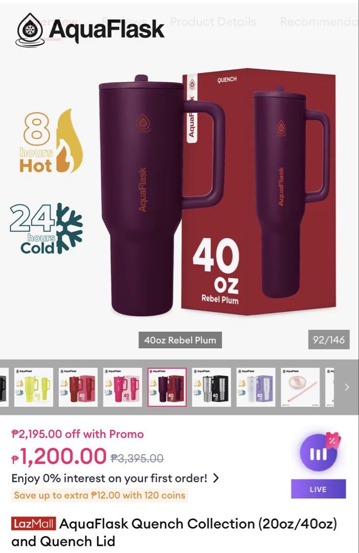 Authentic Aquaflask Quench 40oz (Category: Looking For) located in Manila. Submitted by amethyst.2393 (Listing ID 1461429208, Image 2). Description: Lightly used Very good condition Minor scratch (not visible) W/ free silicon booth No box(naitapon na) Sf c/o by buyer.