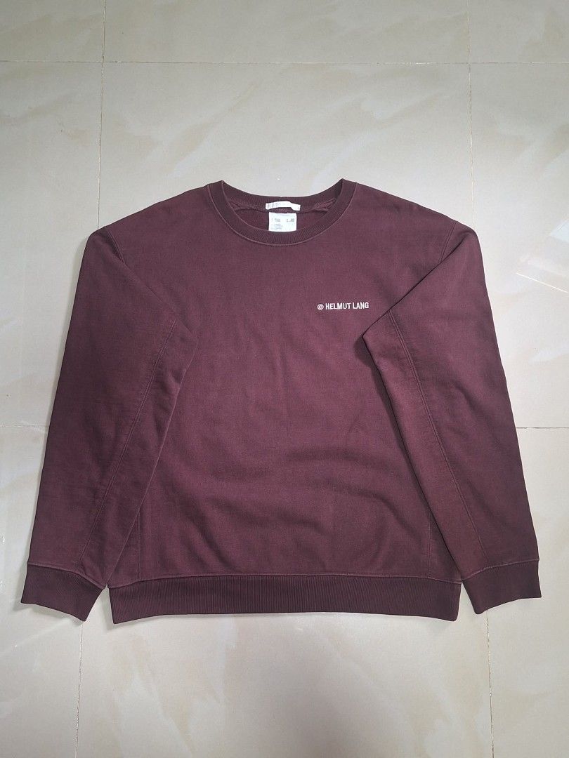 Authentic Helmut Lang Burgundy Cotton Sweatshirt (Category: Coats, Jackets and Outerwear) located in Cebu City. Submitted by abyoscloset.cebph (Listing ID 1461503672, Image 1). Description: Authentic Helmut Lang Burgundy Cotton Sweatshirt Size - XS (Unisex) Width - 24 Length - 26.5 Shoulder - 22 Sleeve Length - 23.5 Hem - 20 Excellent condition Please check all details posted No issues 4,500 + SF 💌 Thank you 😉.