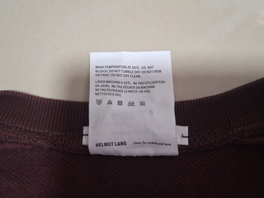 Authentic Helmut Lang Burgundy Cotton Sweatshirt (Category: Coats, Jackets and Outerwear) located in Cebu City. Submitted by abyoscloset.cebph (Listing ID 1461503672, Image 3). Description: Authentic Helmut Lang Burgundy Cotton Sweatshirt Size - XS (Unisex) Width - 24 Length - 26.5 Shoulder - 22 Sleeve Length - 23.5 Hem - 20 Excellent condition Please check all details posted No issues 4,500 + SF 💌 Thank you 😉.