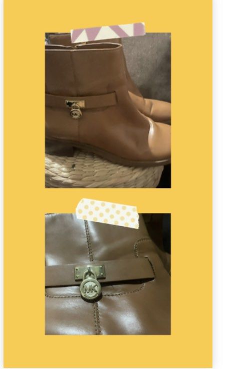 Authentic MK Leather Boots (Category: Boots) located in Batangas. Submitted by norskieshoppe (Listing ID 1461434218, Image 1). Description: sz 10 no flaws genuine leather soft leather no creases seems like new.