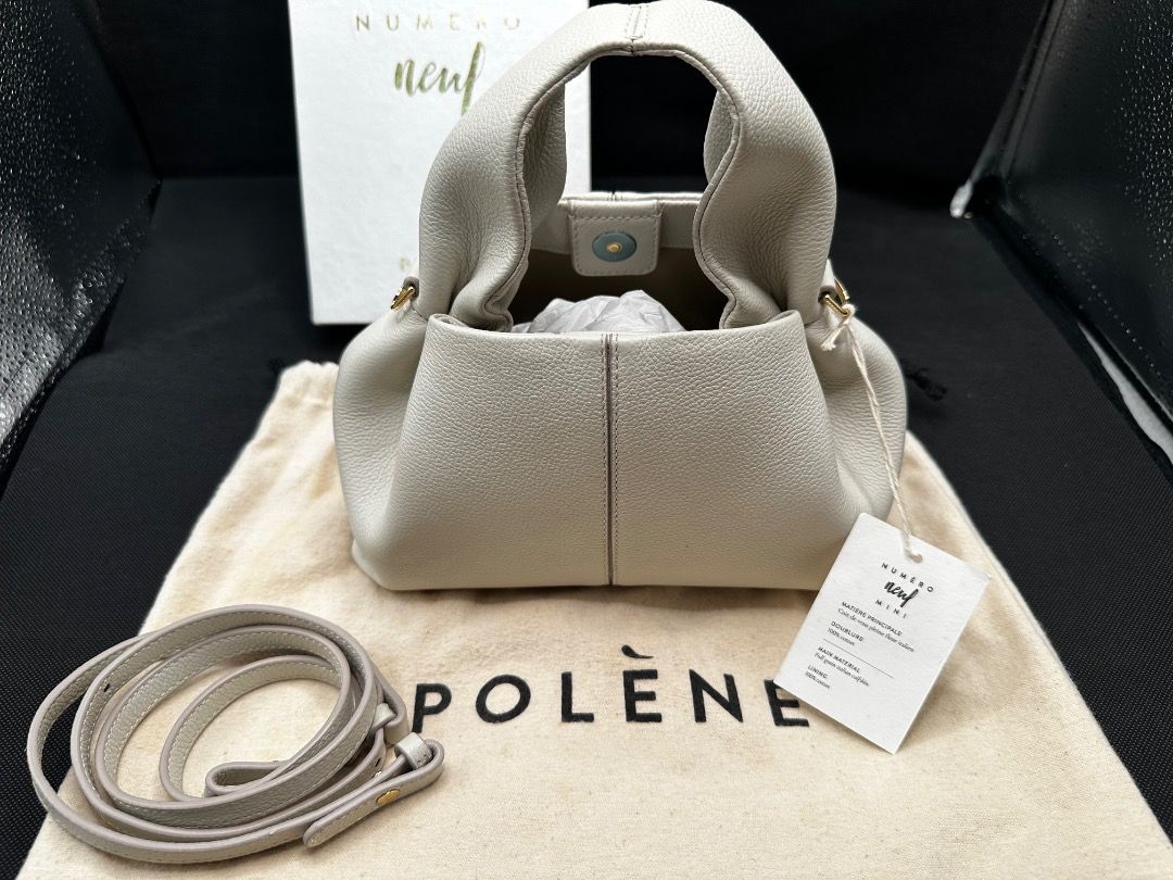 Authentic Polene Numero Neuf Mini (Category: Luxury Bags & Wallets) located in Quezon City. Submitted by the_archive_luxe_ph (Listing ID 1461372767, Image 1). Description: Polene numero neuf mini in color Chalk Complete inclusions: Box, DustBag, Tag Dm us if interested:) Perfect for gifting.