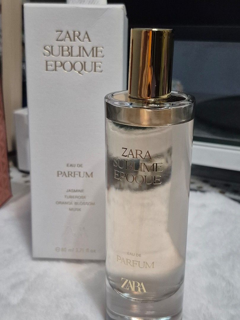 Authentic Zara Chapters Collection | Sublime Epoque | w/ box | 80ml (Category: Fragrance & Deodorants) located in Quezon City. Submitted by aurabellaspurejoys (Listing ID 1461487899, Image 3). Description: UNSEALED Dupe of: My Way by Georgio Armani P 1,899.00 Handling: stored in a dry cool place Original Zara Perfume w/ box Bought at Zara Trinoma branch Date of Purchase: July 2025 Date Opened: January 2026 Content of bottle is almost full - 97% 8