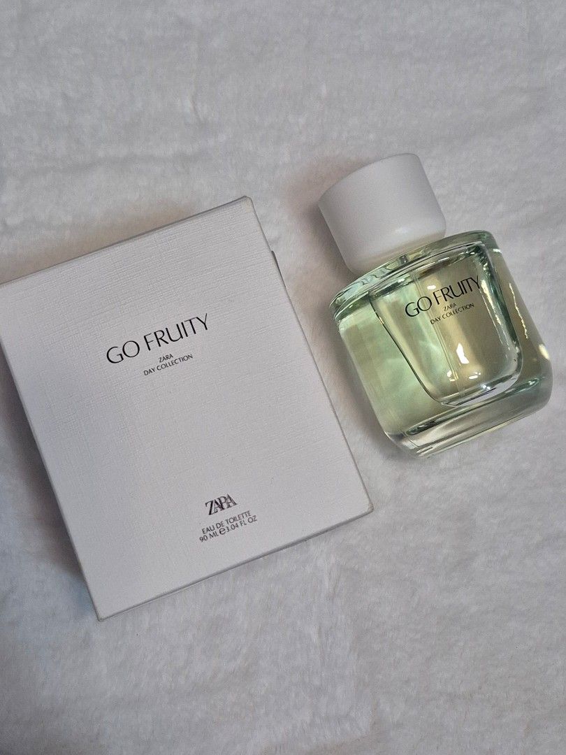 Authentic Zara Day Collection | Go Fruity | w/ box | 90ml (Category: Fragrance & Deodorants) located in Quezon City. Submitted by aurabellaspurejoys (Listing ID 1461486913, Image 1). Description: UNSEALED Dupe of: Burberry Her P 999.00 Handling: stored in a dry cool place Original Zara Perfume w/ box Bought at Zara Trinoma branch Date of Purchase/Date Opened: July 2025 Content of bottle is almost full - 97% 90ml RFS: Decluttering.