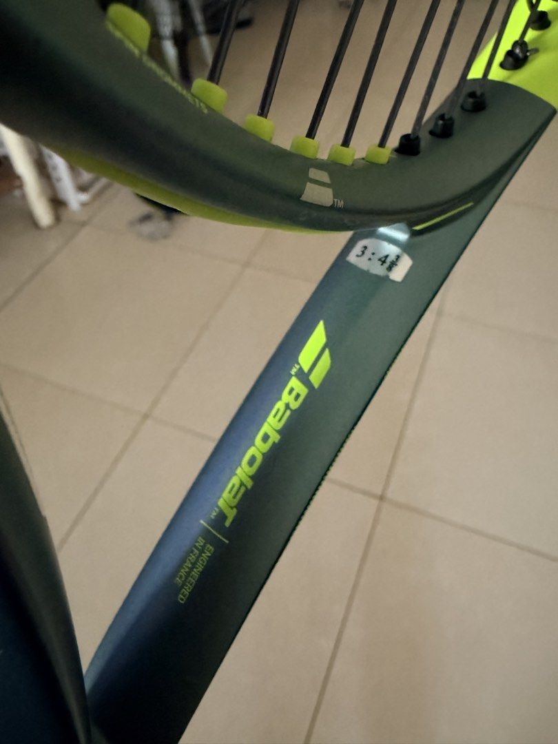 Babolat Aeromodular 2 Tennis Racket (Category: Racket and Ball Sports) located in Taytay. Submitted by aletheax_x (Listing ID 1461340594, Image 3). Description: - Babolat Aeromodular 2 Tennis Racket - Grip Size: 3 4/8 - Origin: Made in China, Engineered in France - Condition: Minor scuffs on frame from normal play 300G.